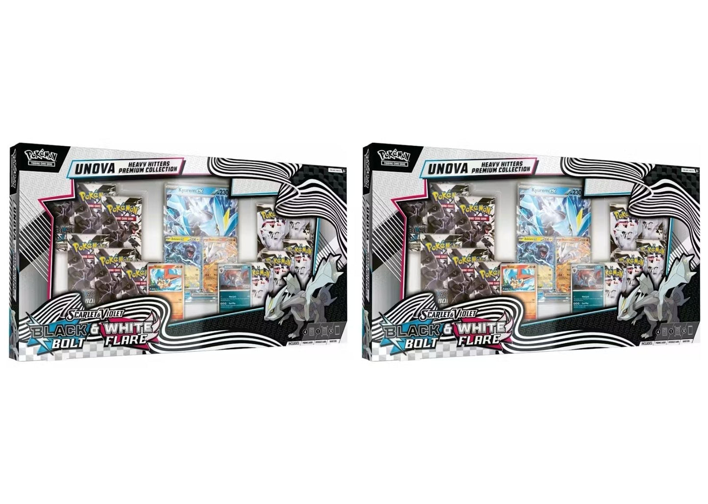 2025 Pokémon Scarlet & Violet Black Bolt & White Flare Unova Heavy Hitters Premium Collection (Costco Exclusive) 2x Lot