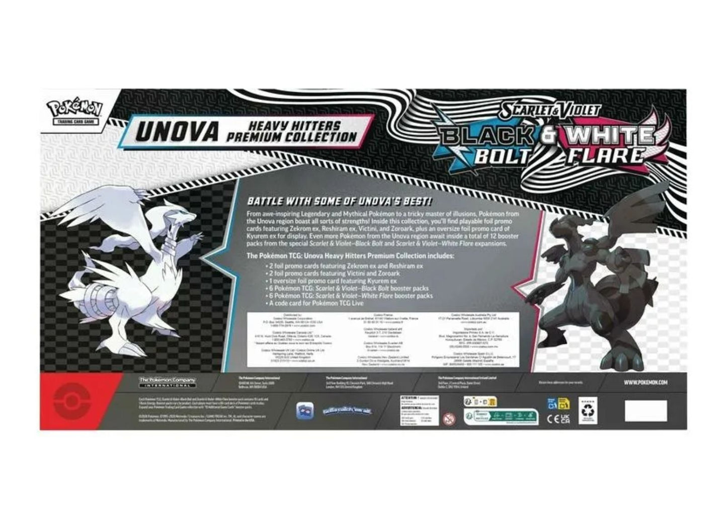 2025 Pokémon Scarlet & Violet Black Bolt & White Flare Unova Heavy Hitters Premium Collection (Costco Exclusive)