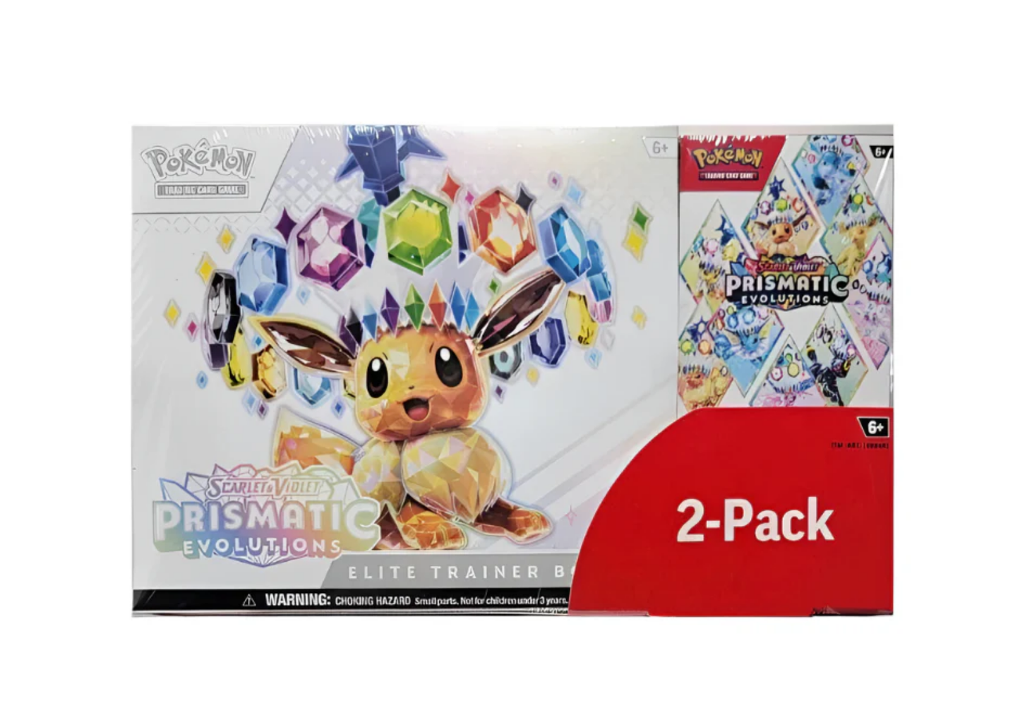 2025 Pokémon Scarlet & Violet Prismatic Evolutions Elite Trainer Box + Booster Costco Bundle