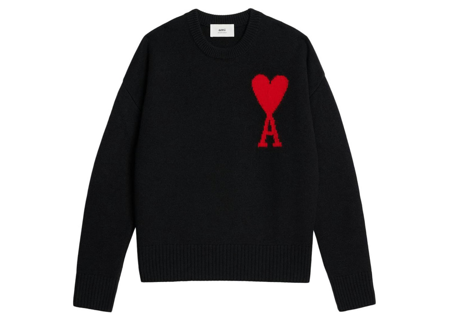 Ami De Coeur Crewneck Oversized Sweater Black/Red