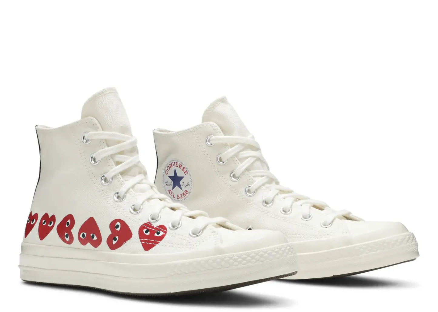 Chuck Taylor All Star 70 Hi Comme des Garcons PLAY Multi-Heart White