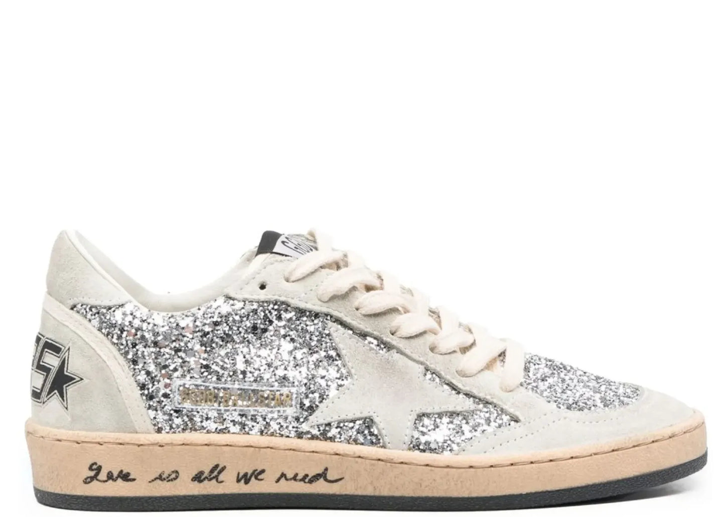 Ball-Star Silver Glitter Suede Love Is All We Need (W)