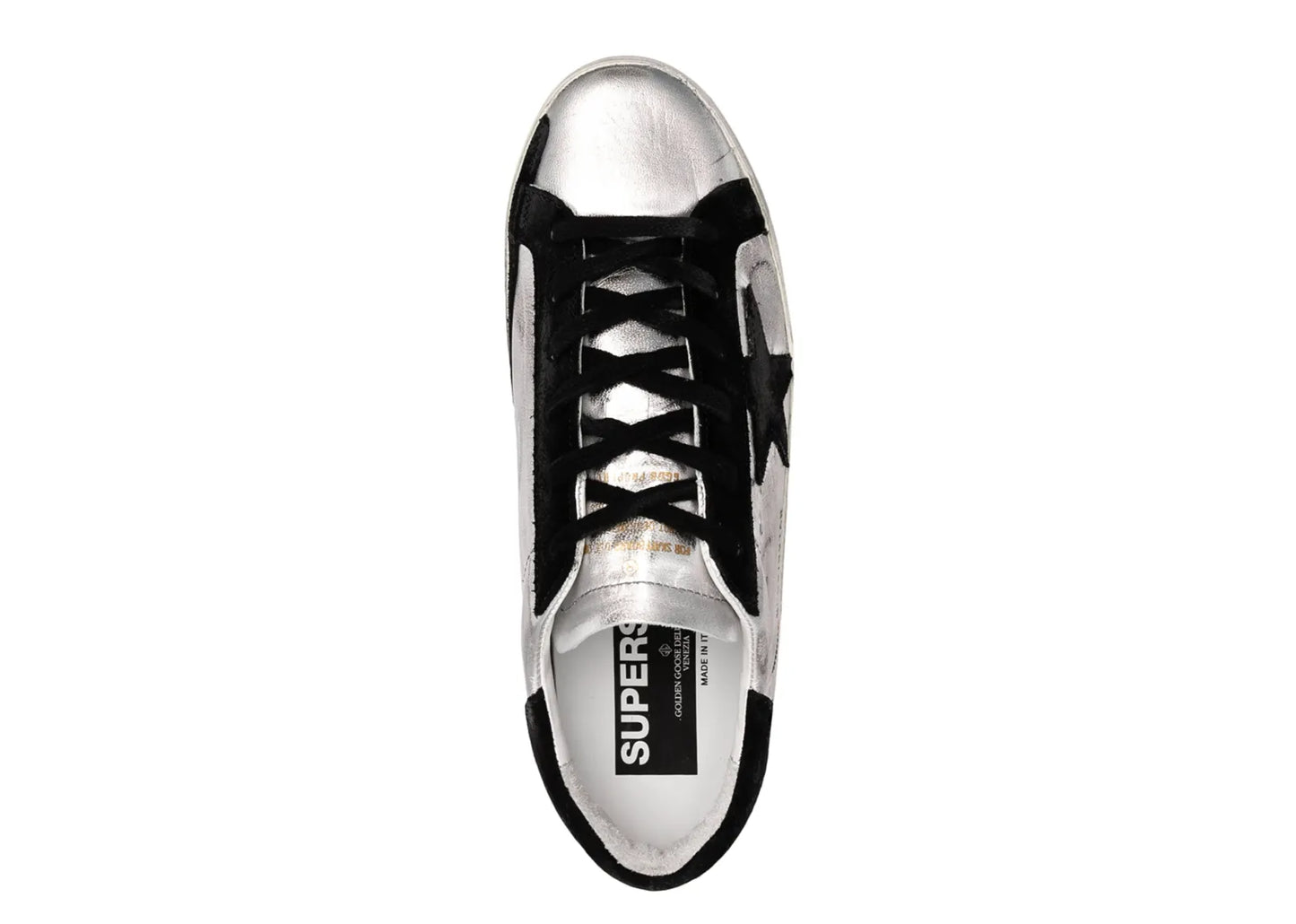 Super-Star Leather Metallic Silver Black Star (W)