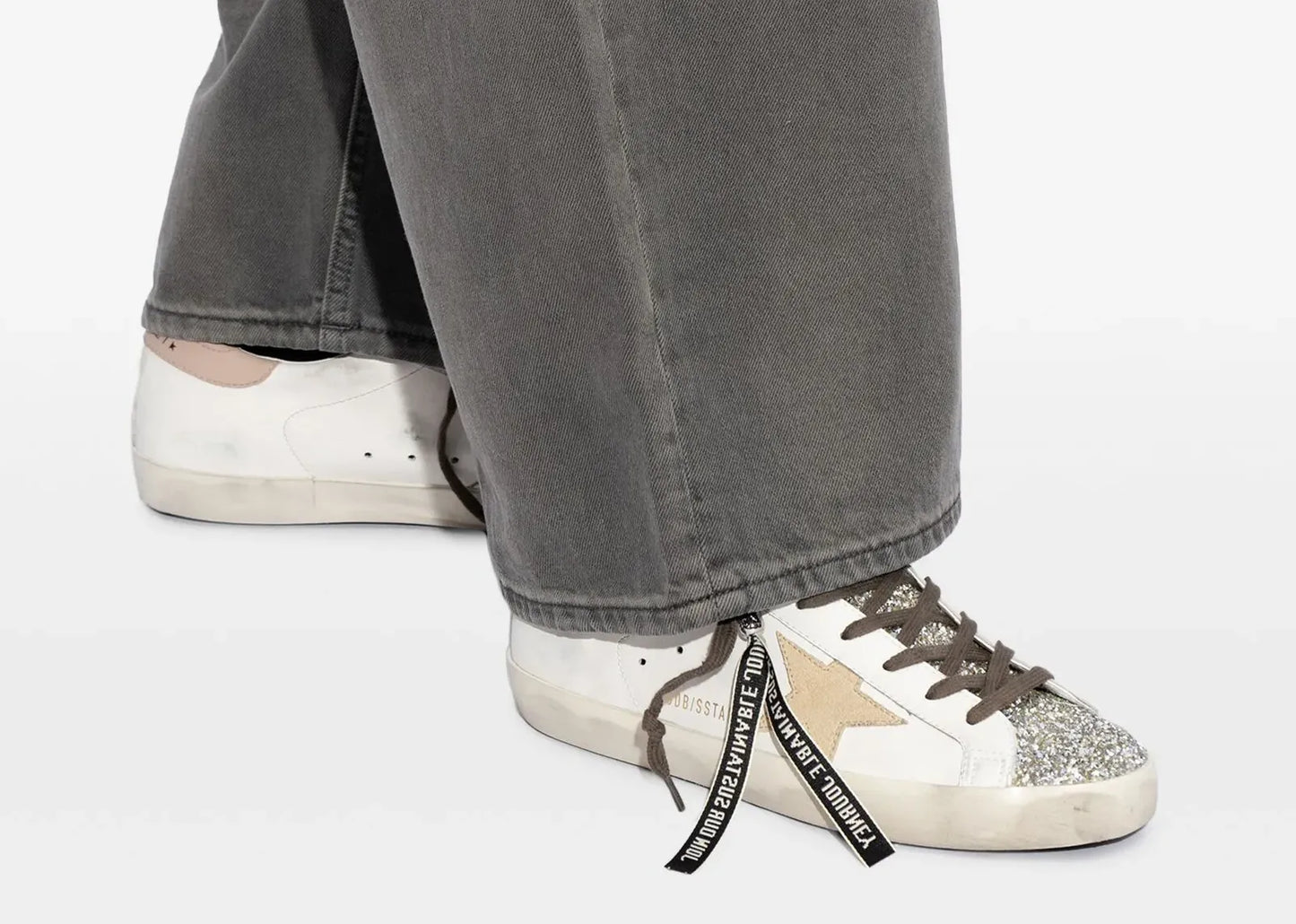 Super-Star White Leather Multicolor Glitter Heel (W)