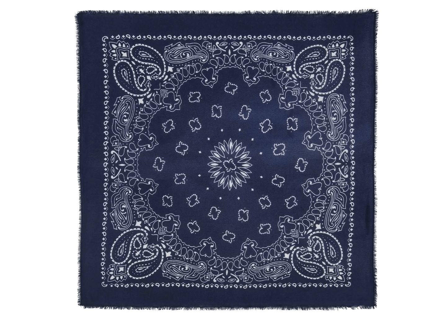 Large Cashmere Bandana Hachiko Dark Navy Blue