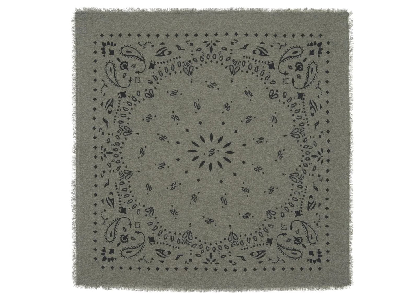 Large Cashmere Bandana Hachiko Marl Khaki