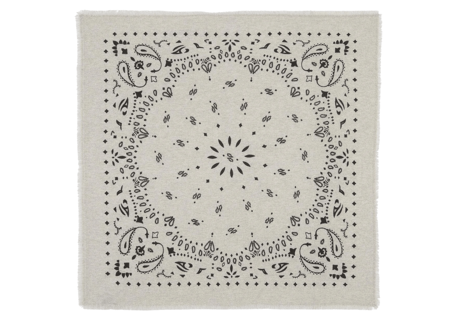 Large Cashmere Bandana Hachiko Oats White