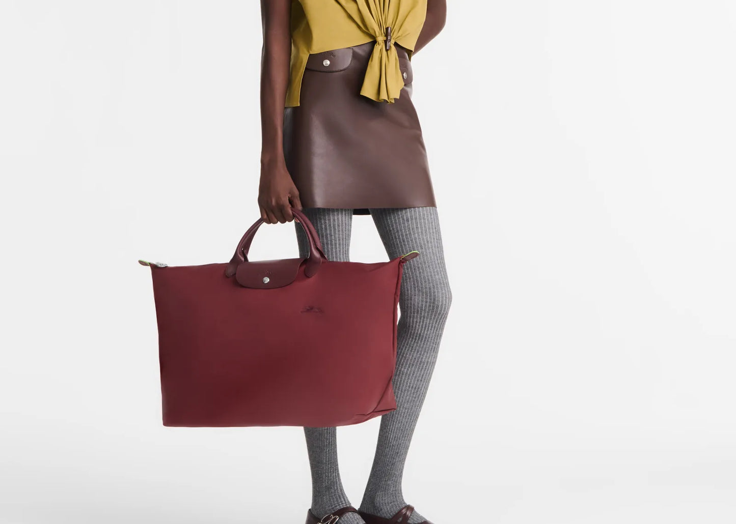 Le Pliage Green L Travel Bag Pomegranate