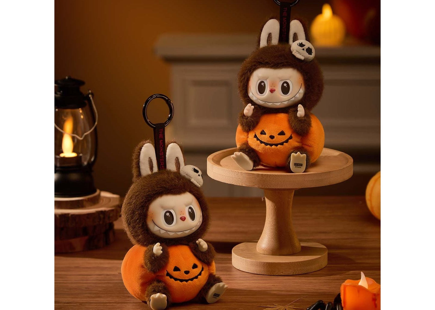 Labubu Happy Halloween Party Series-Sitting Pumpkin Vinyl Plush Pendant