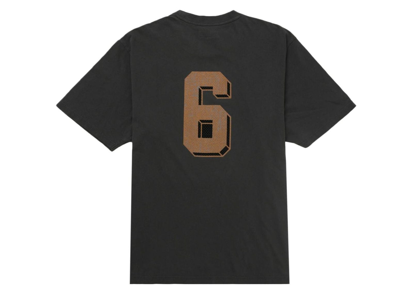 Flocked Washed S/S Top Black