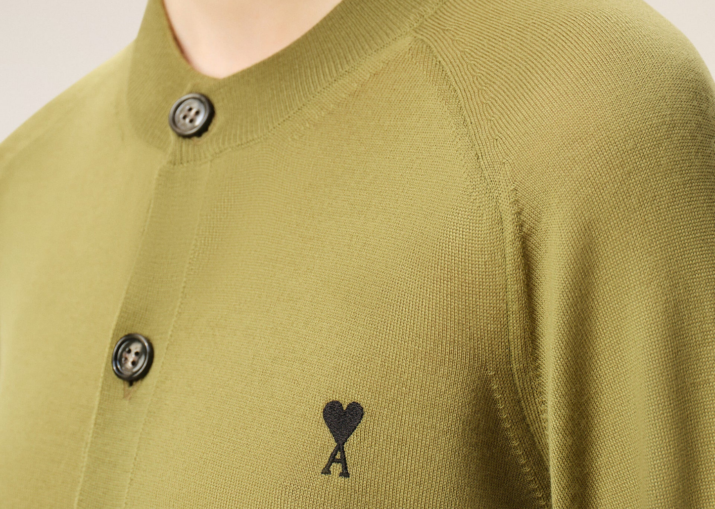 Ami De Coeur Crewneck Cardigan Green