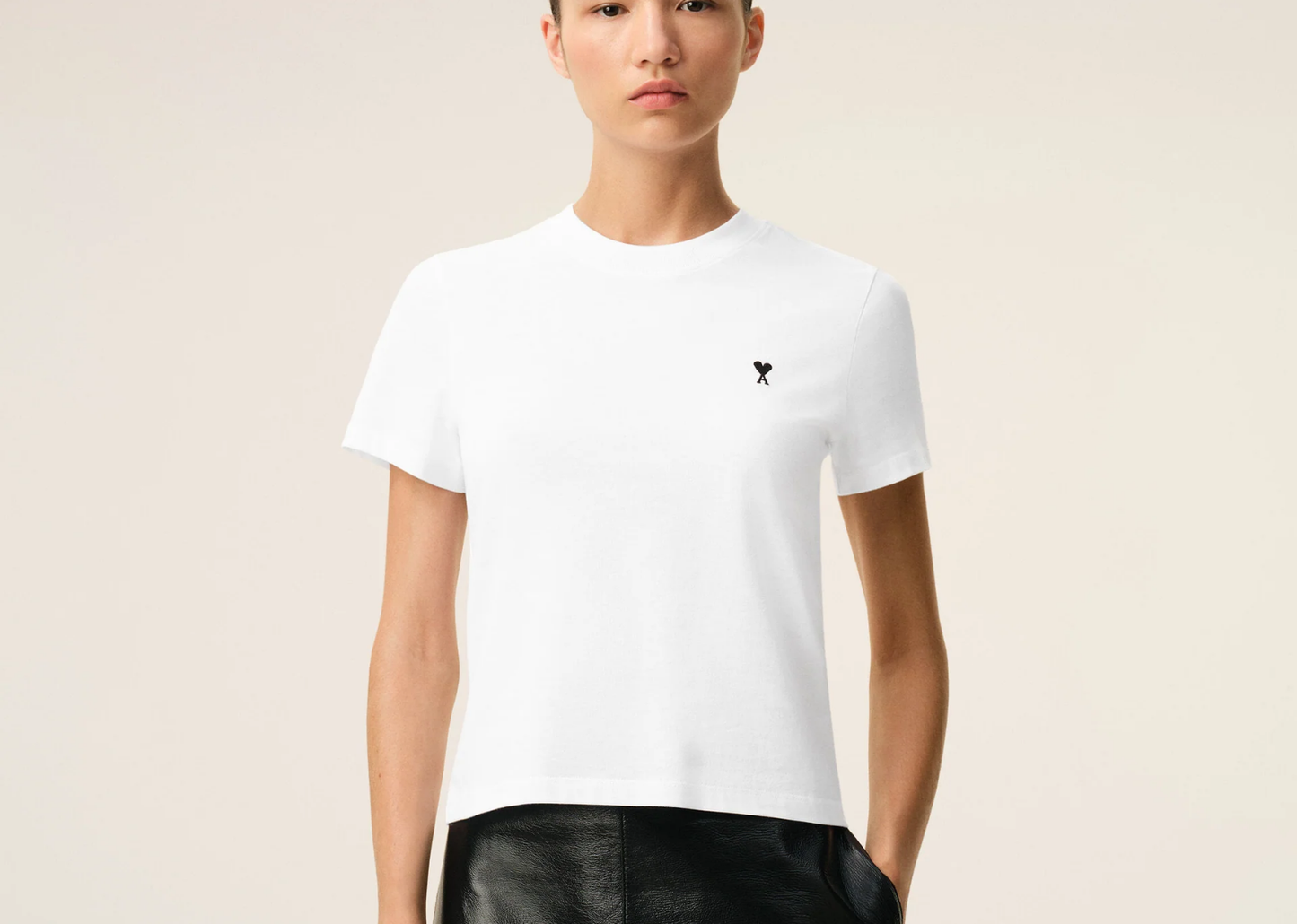 Ami De Coeur Cropped T-Shirt White