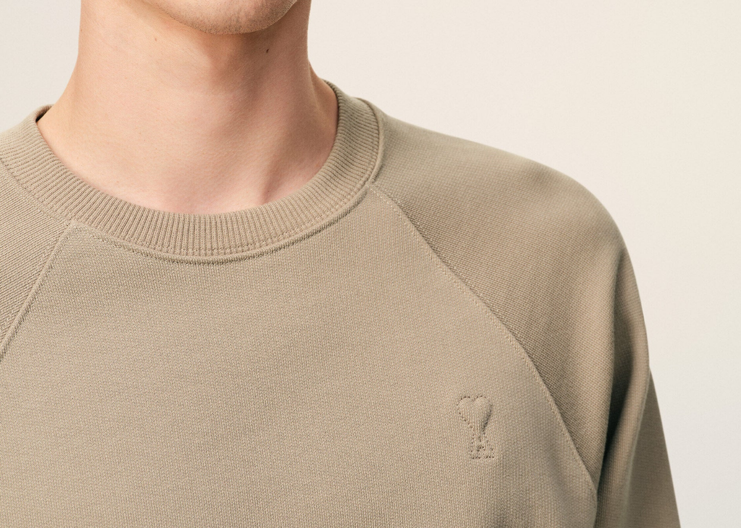 Ami De Coeur Embossed Sweatshirt Beige