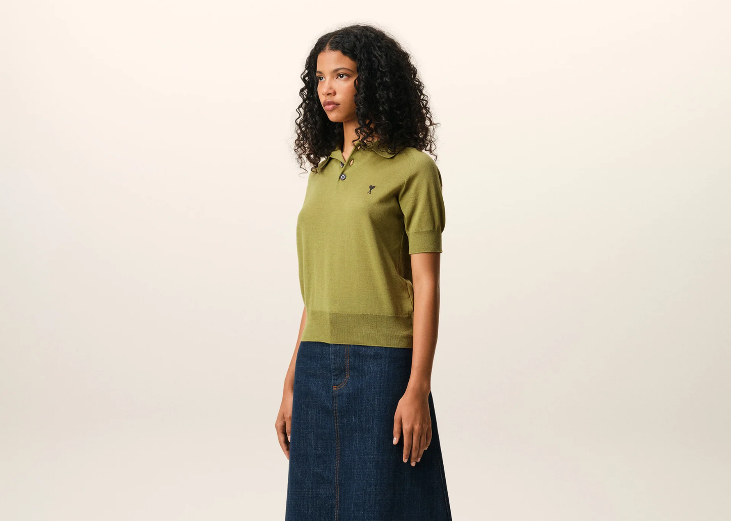 Ami De Coeur Short Sleeve Polo Green