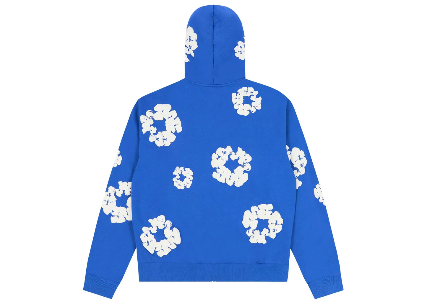 Cotton Wreath Zip Hoodie Blue