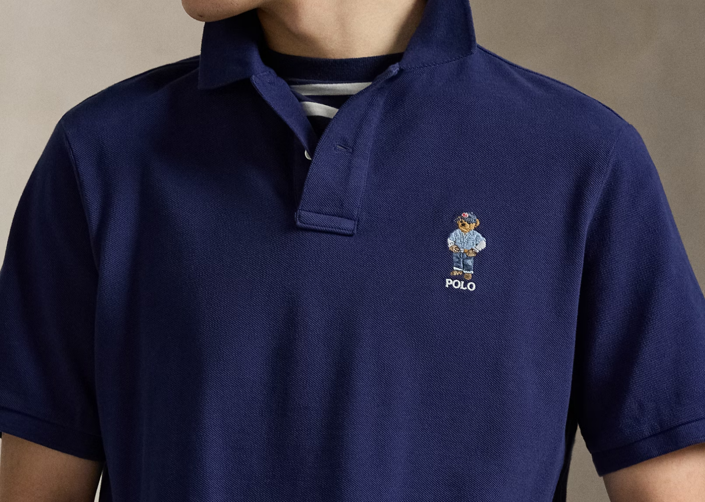 Classic Fit Polo Bear Mesh Polo Shirt Cruise Navy Heritage Bear