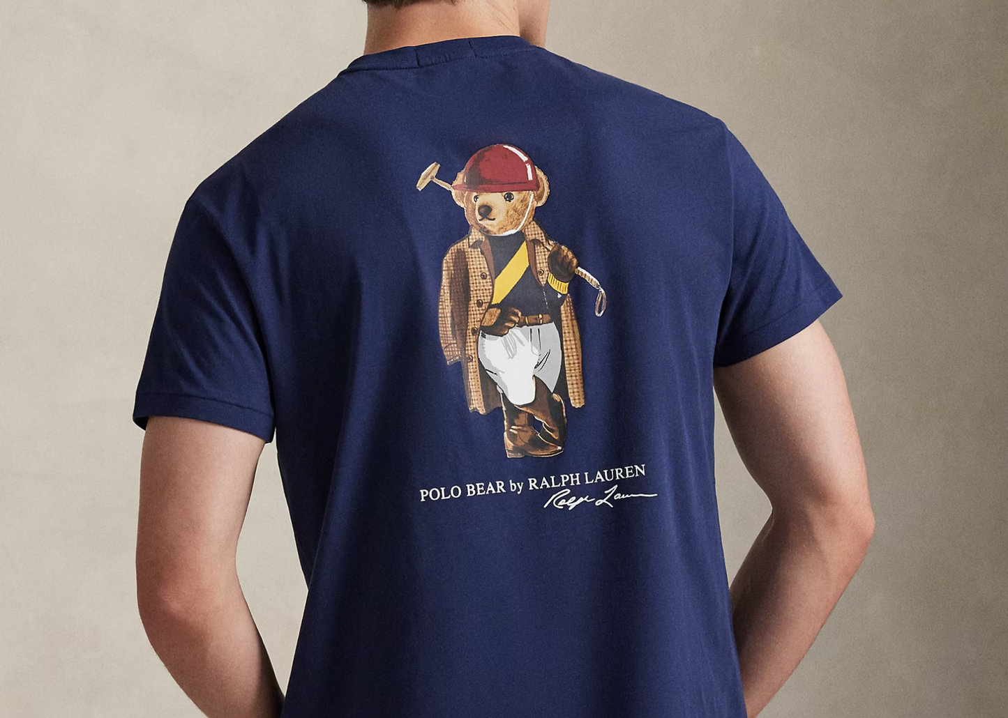 Custom Slim Fit Polo Bear Jersey T-Shirt Newport Navy Society Bear