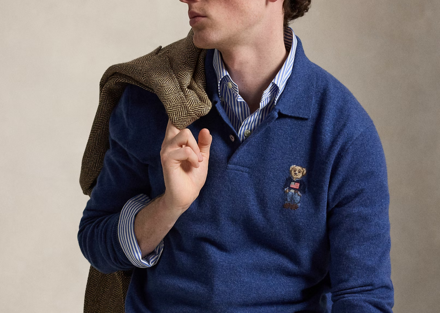 Polo Bear Cashmere Jumper Rustic Navy Heather