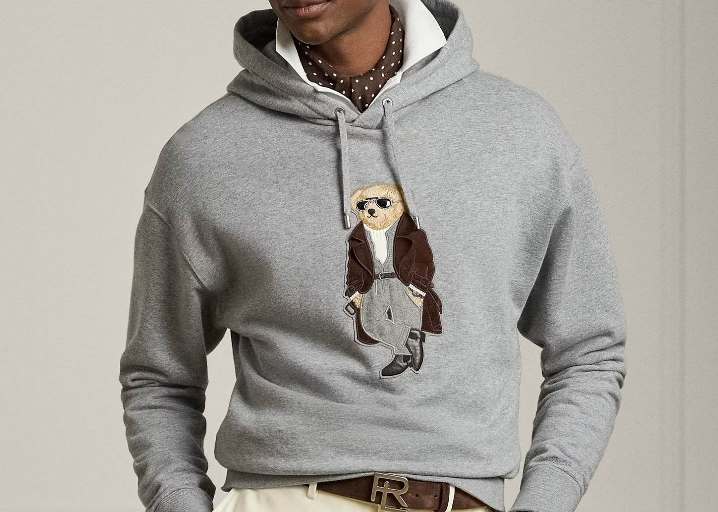 Polo Bear Cotton Cashmere Fleece Hoodie Refined Navy Heritage Bear