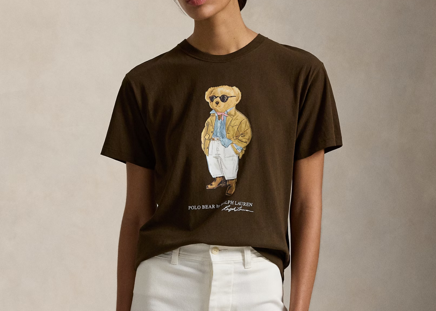 Polo Bear Cotton Jersey T-Shirt Dark Brown