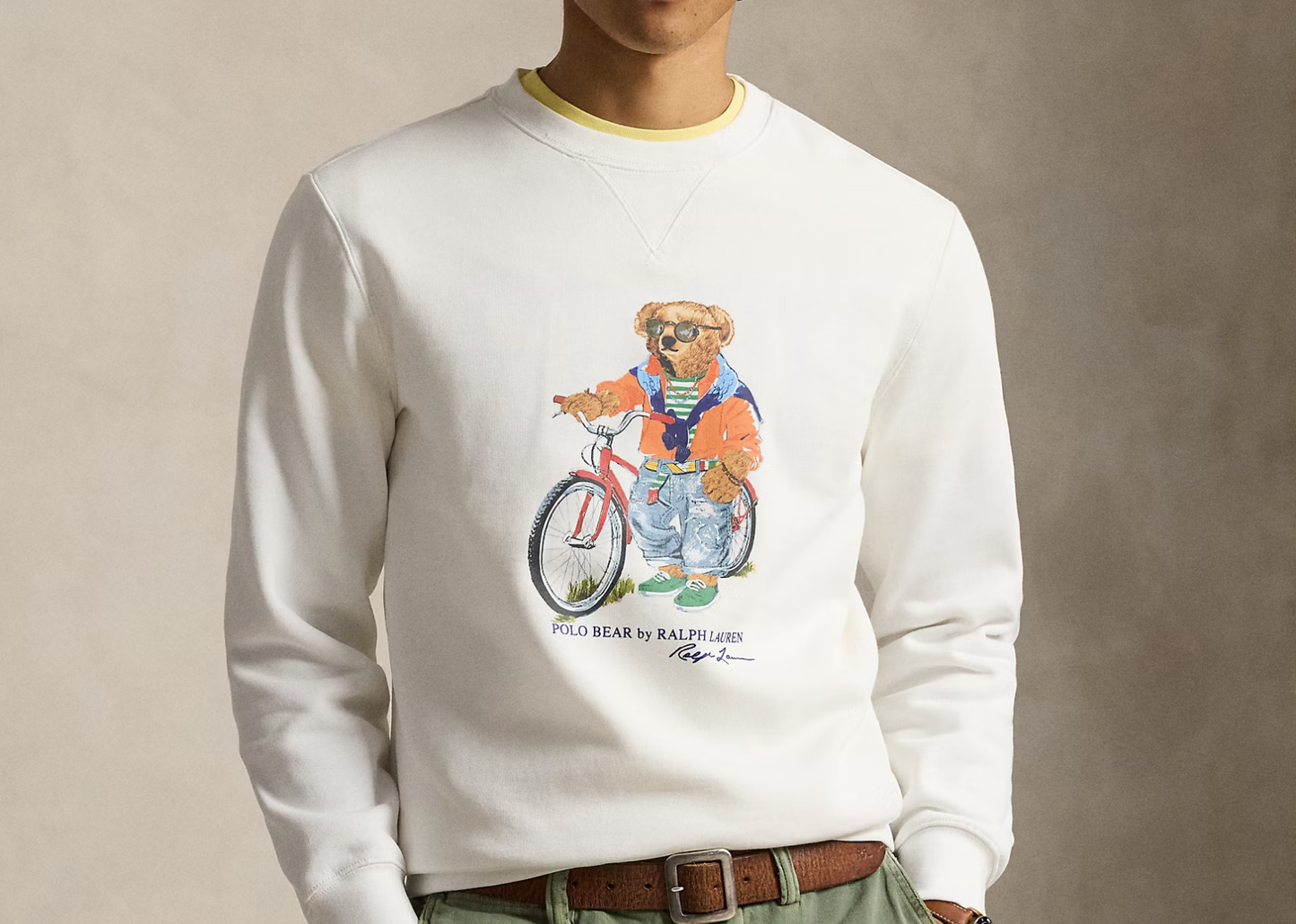 Polo Bear Fleece Sweatshirt White Summer Bear