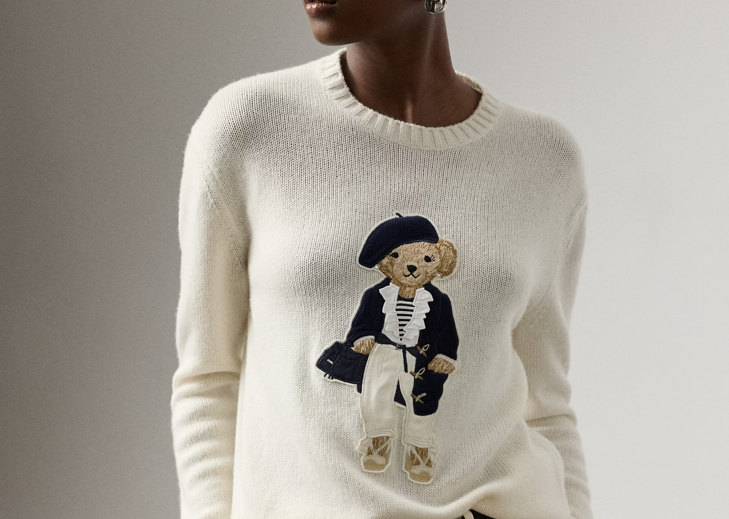 Pre-Spring Polo Bear Cashmere Jumper Lux Cream