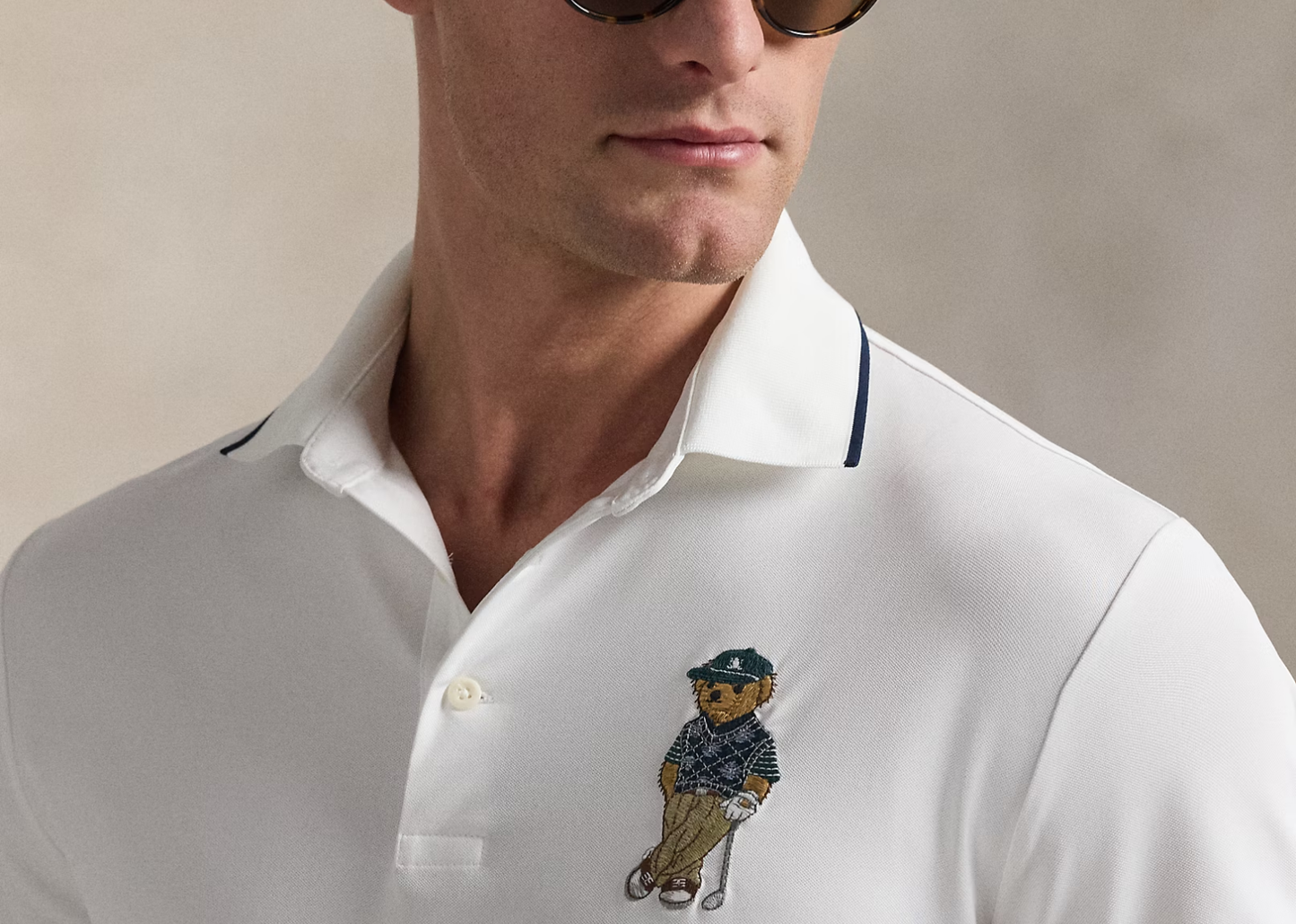 Tailored Fit Polo Bear Polo Shirt Ceramic White