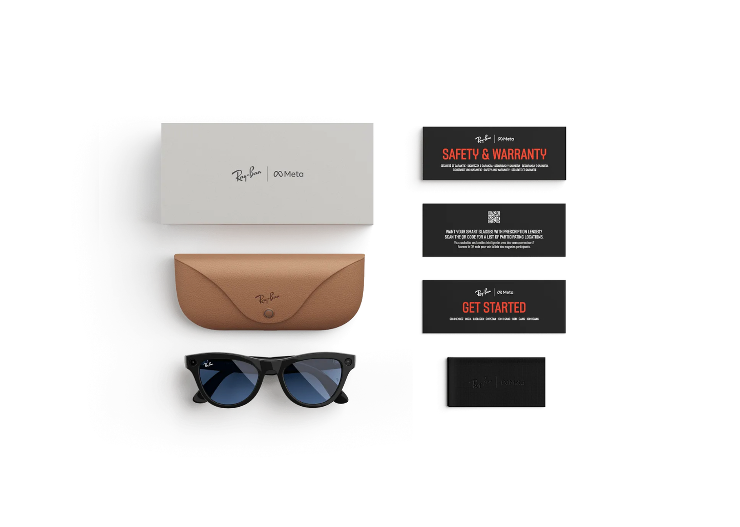 Meta Skyler Gen 1 AI Smart Glasses Cerulean Blue Transitions Lens Shiny Black