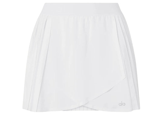 Aces Wrap-Effect Pleated Tennis Skirt White