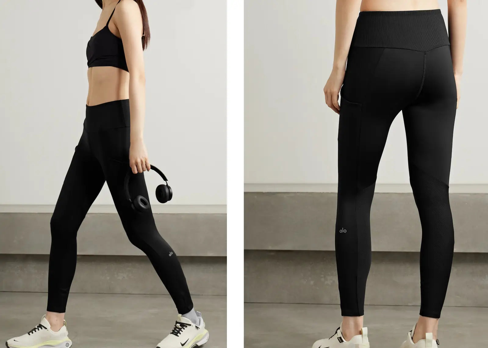 Airlift Ribbed Stretch 7/8 Leggings Black
