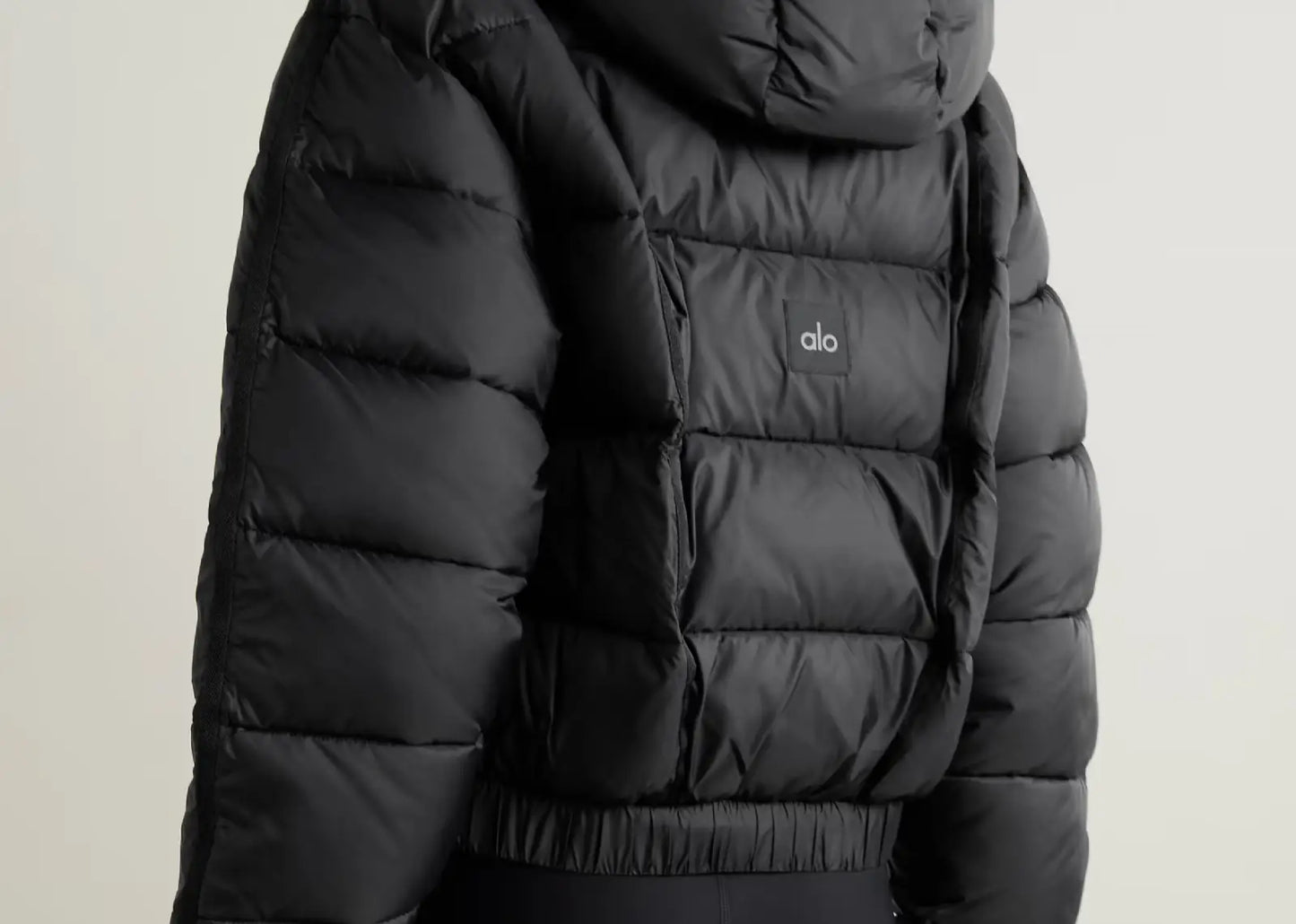 Aspen Love Hooded Quilted Padded Ripstop Jacket Black
