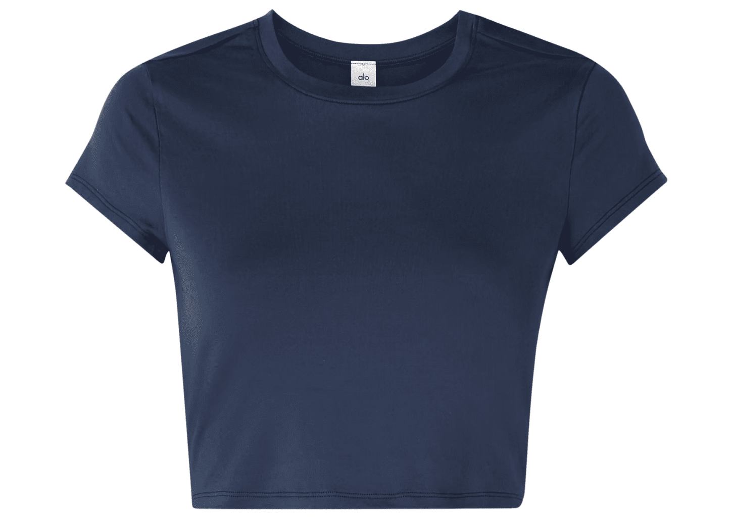 Finesse Cropped Alosoft Jersey Top Navy