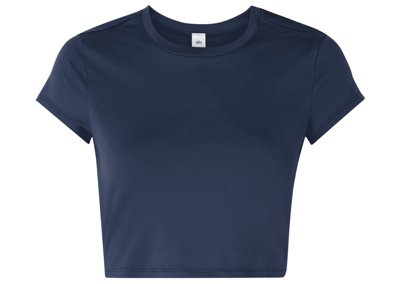 Finesse Cropped Alosoft Jersey Top Navy
