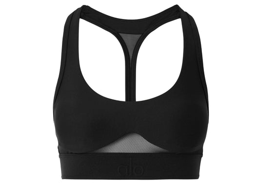 Rebel Mesh‑Trimmed Airlift Sports Bra Black