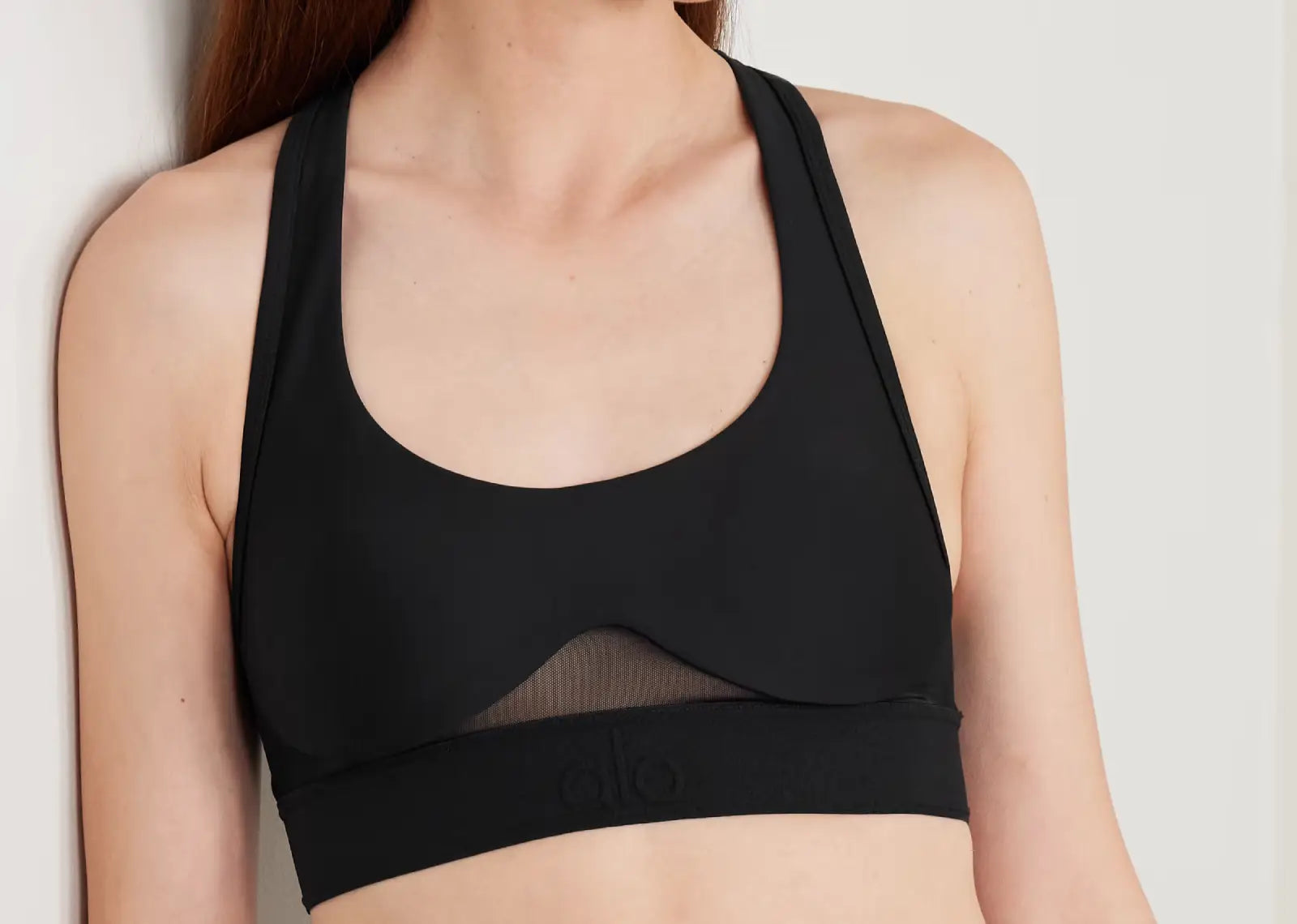 Rebel Mesh‑Trimmed Airlift Sports Bra Black