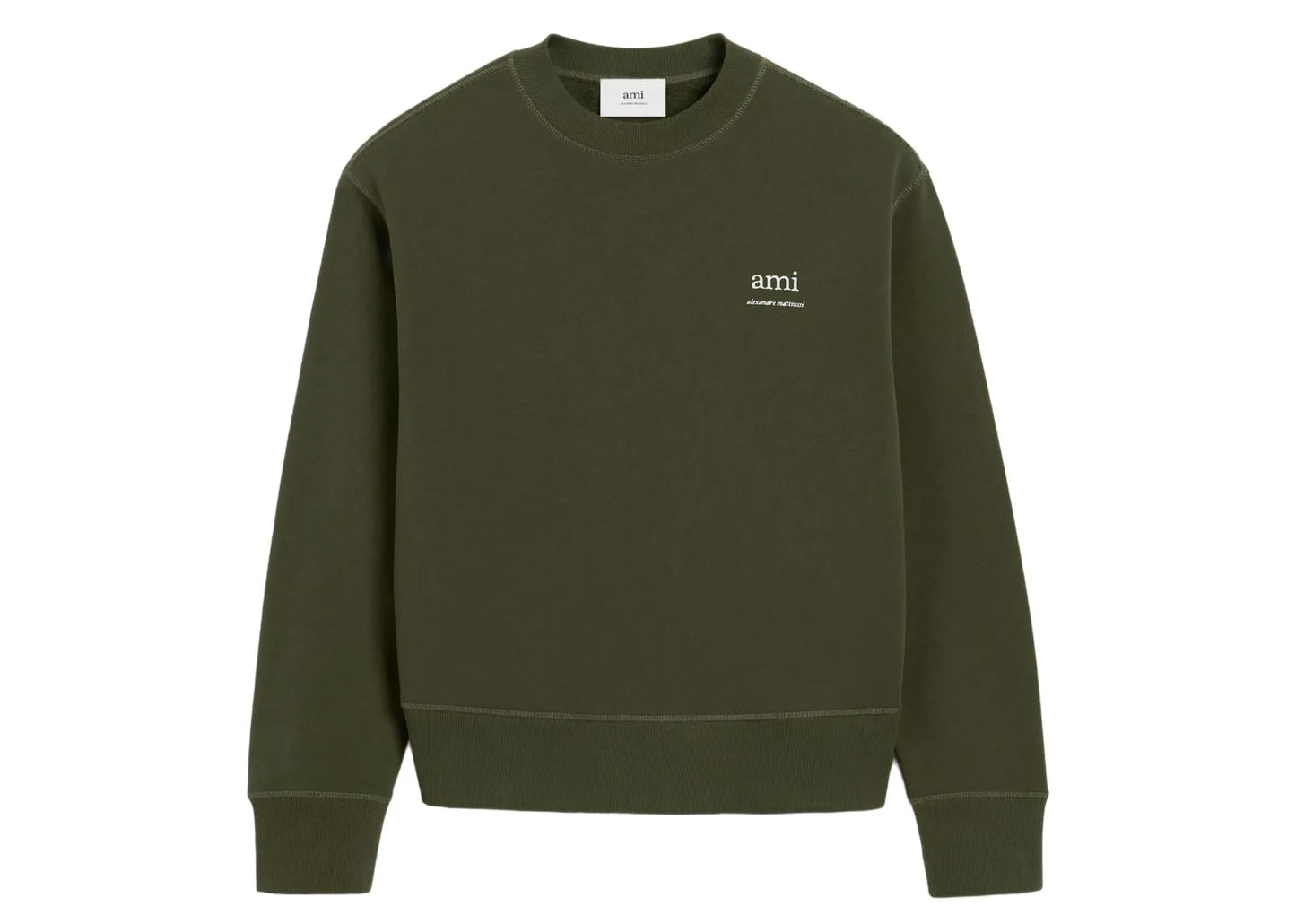 Ami Alexandre Mattiussi Print Sweatshirt Olive Green