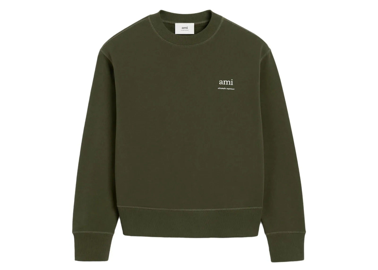 Ami Alexandre Mattiussi Print Sweatshirt Olive Green