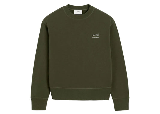 Ami Alexandre Mattiussi Print Sweatshirt Olive Green