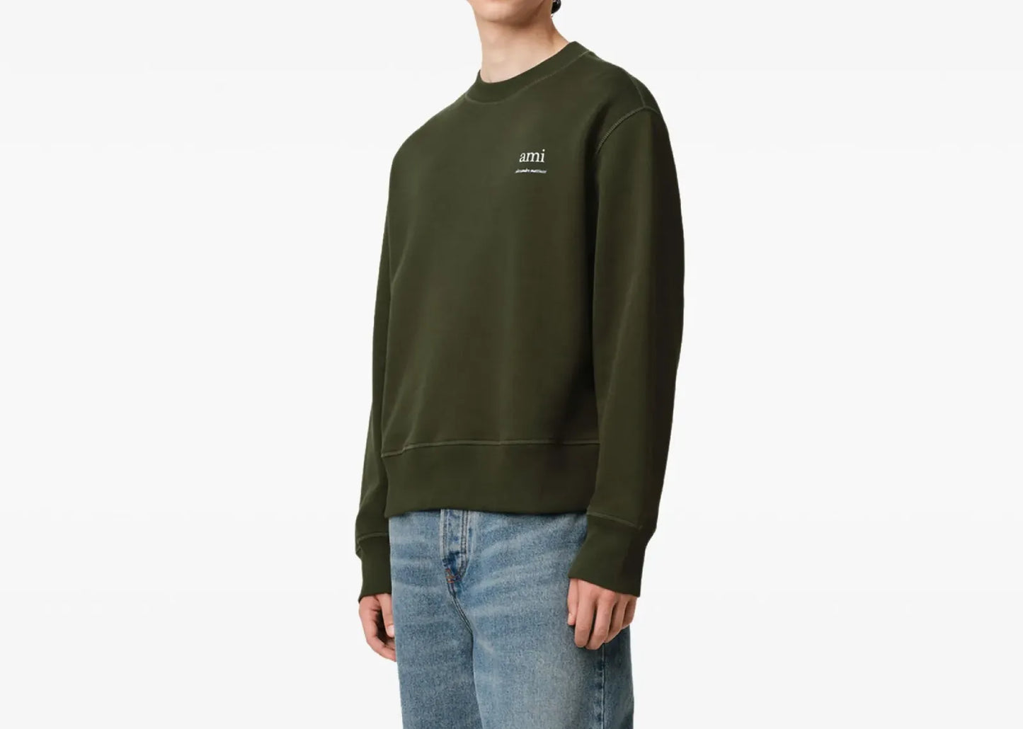 Ami Alexandre Mattiussi Print Sweatshirt Olive Green