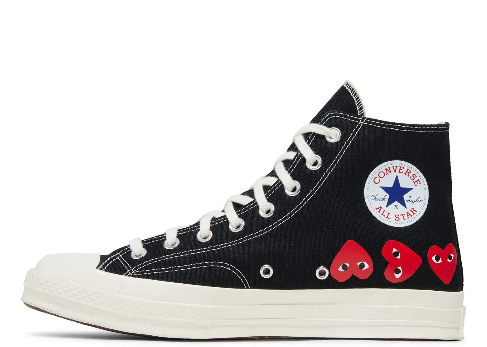 Chuck Taylor All Star 70 Hi Comme des Garcons PLAY Multi-Heart Black