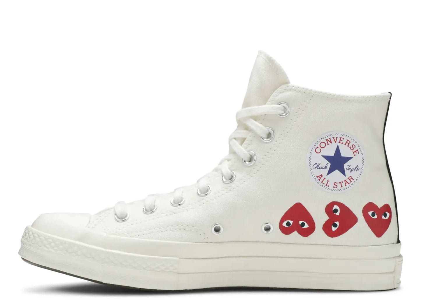 Chuck Taylor All Star 70 Hi Comme des Garcons PLAY Multi-Heart White