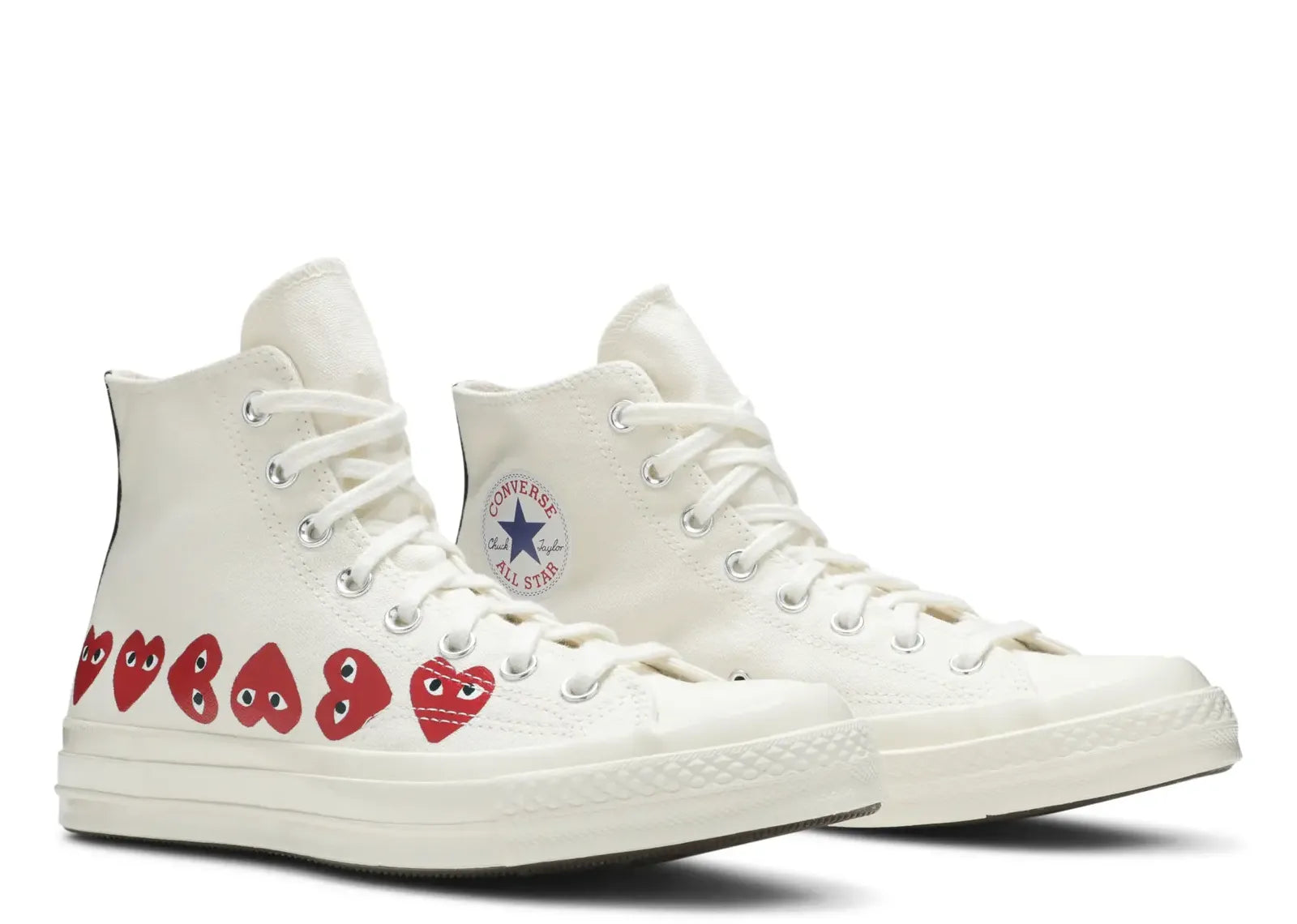 Chuck Taylor All Star 70 Hi Comme des Garcons PLAY Multi-Heart White