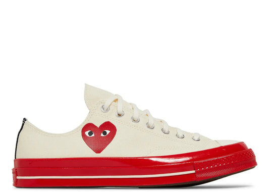 Chuck Taylor All Star 70 Ox Comme des Garcons PLAY Egret Red Midsole