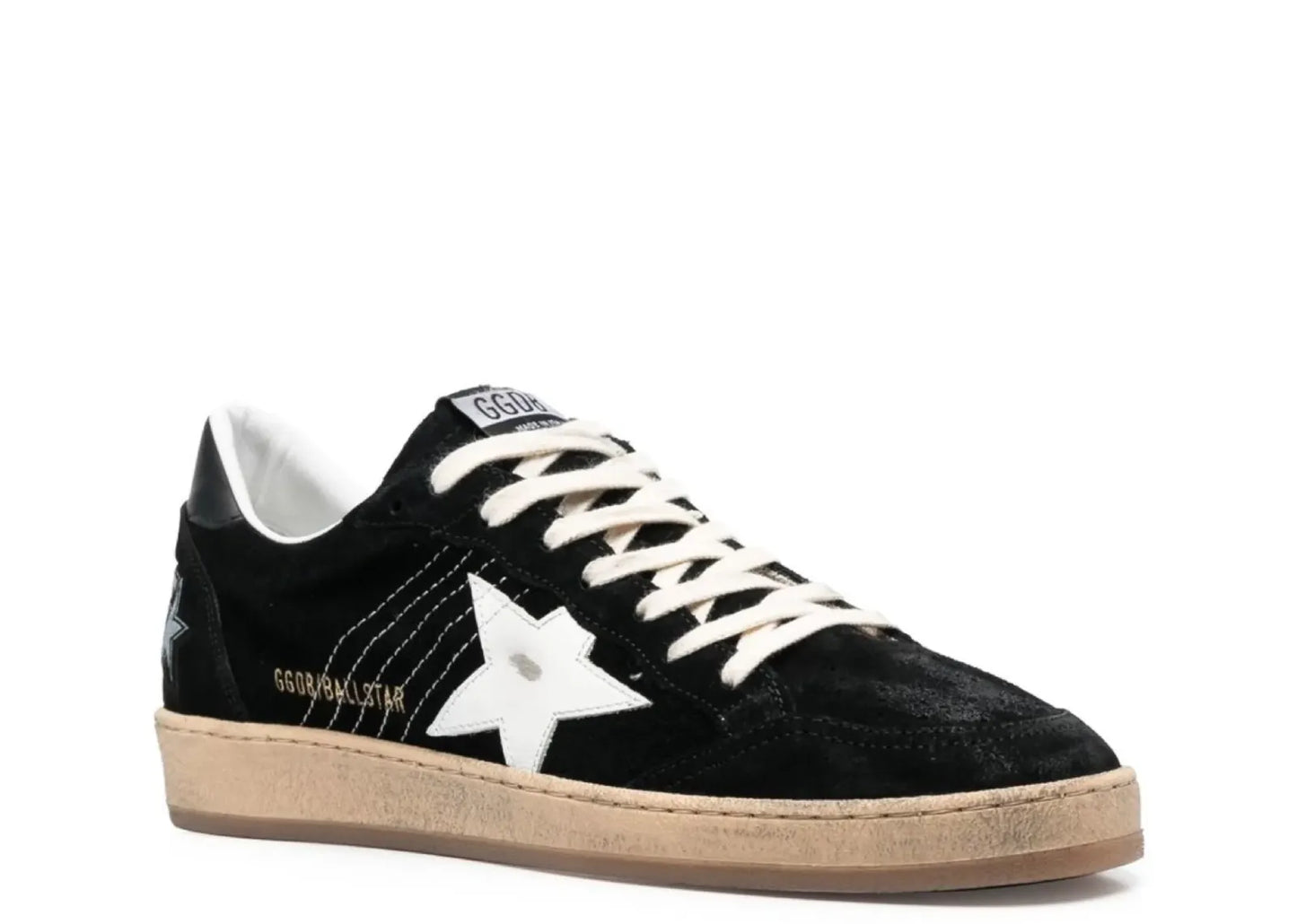 Ball-Star Black Suede Distressed