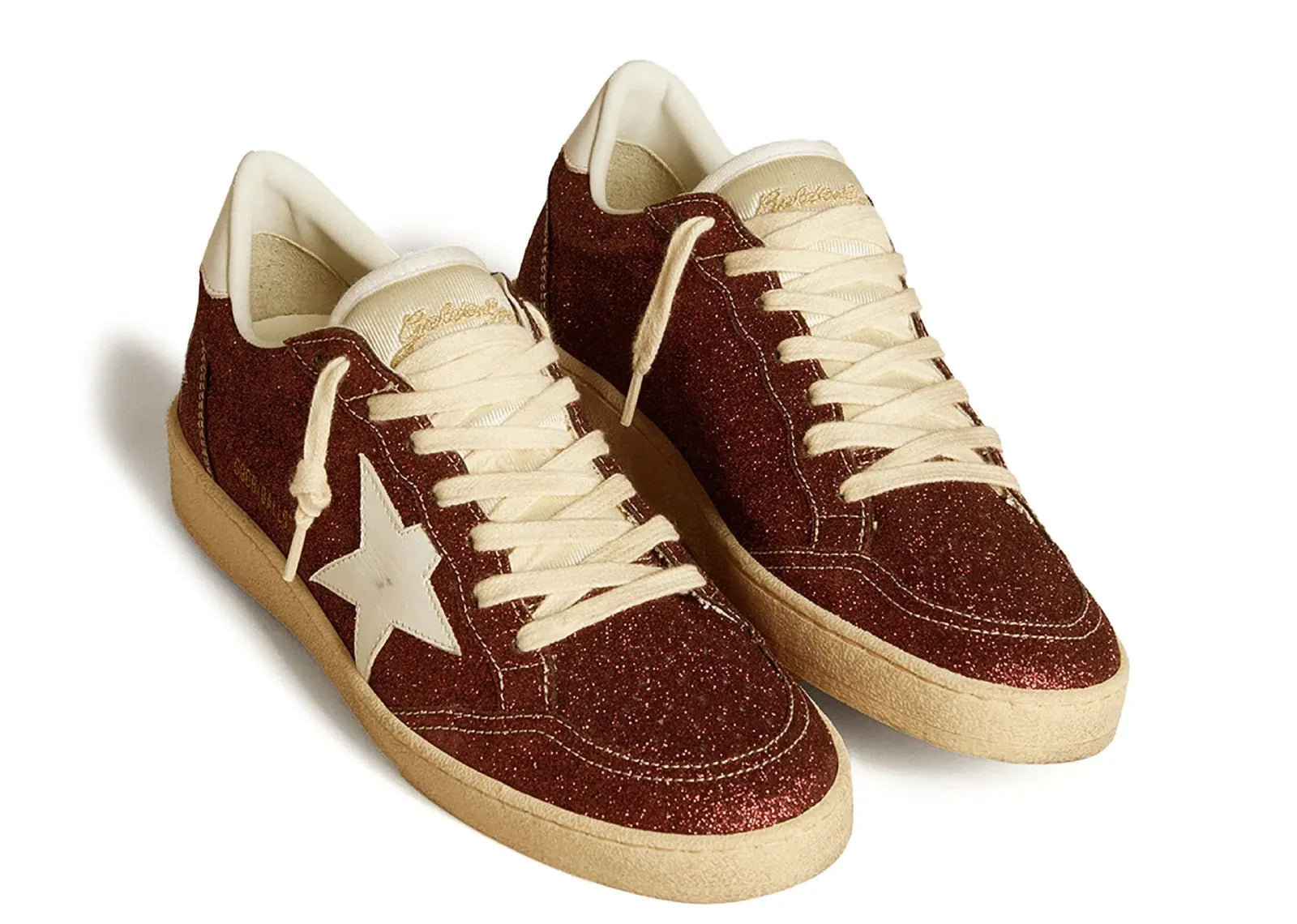 Ball-Star Burgundy Glitter White Star Heel (W)
