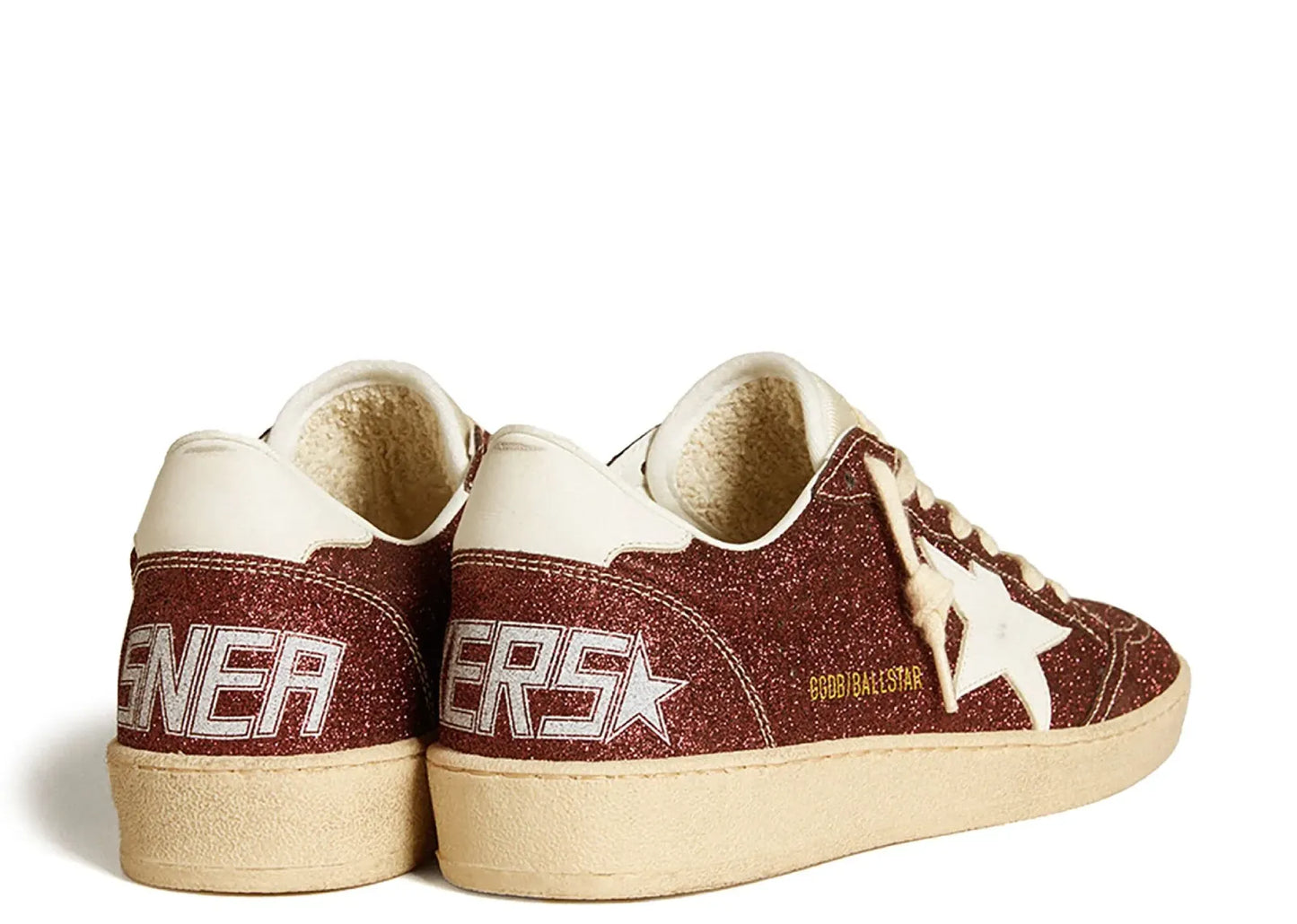 Ball-Star Burgundy Glitter White Star Heel (W)