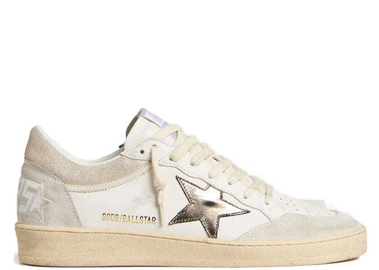 Ball-Star White Leather Metallic Star Glossy Heel (W)