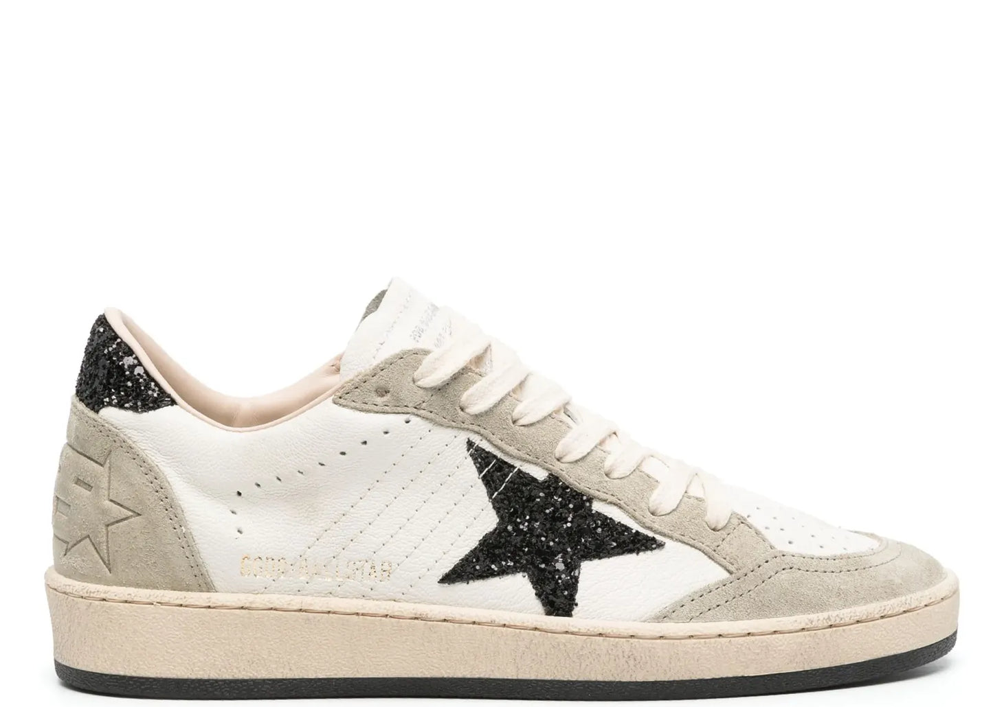 Ball-Star White Nappa Black Glitter Star Heel (W)