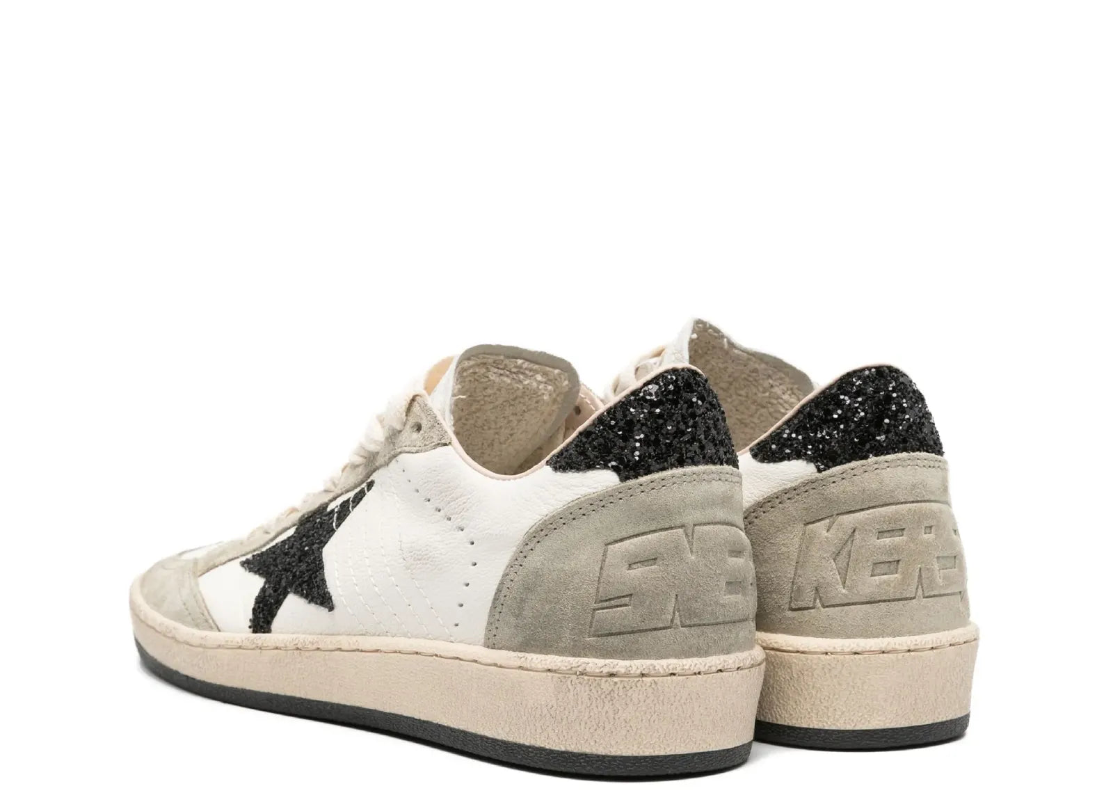 Ball-Star White Nappa Black Glitter Star Heel (W)