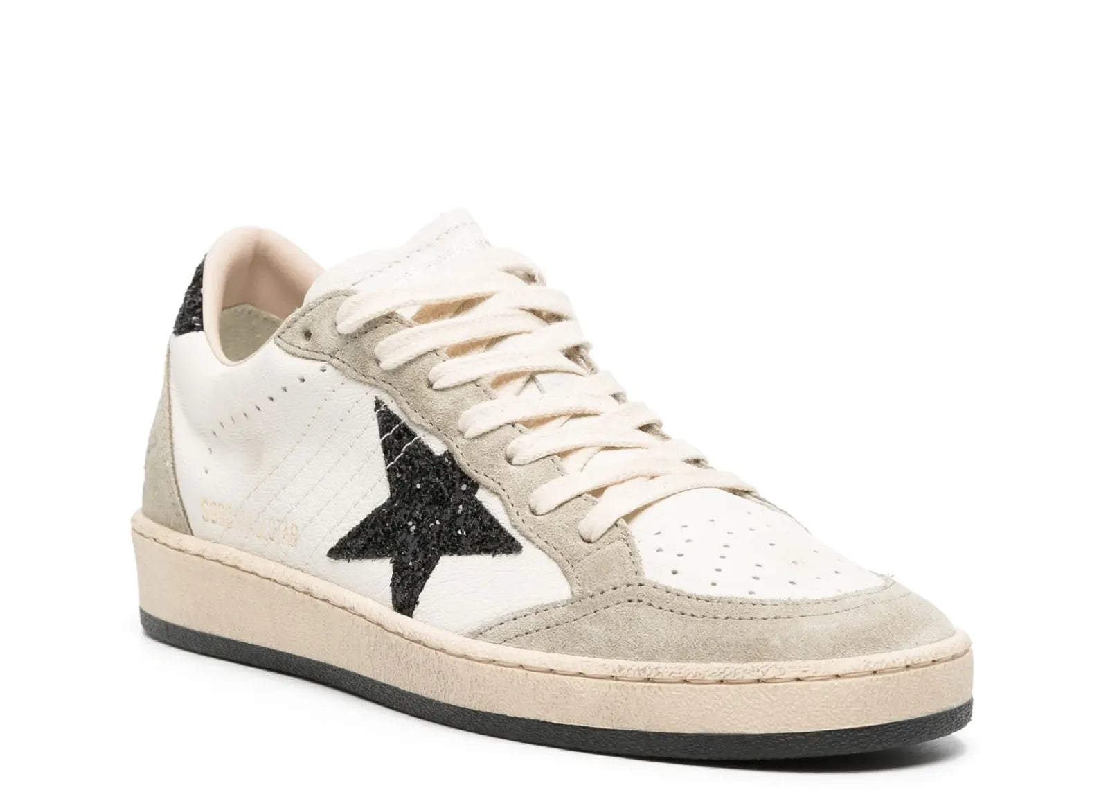Ball-Star White Nappa Black Glitter Star Heel (W)
